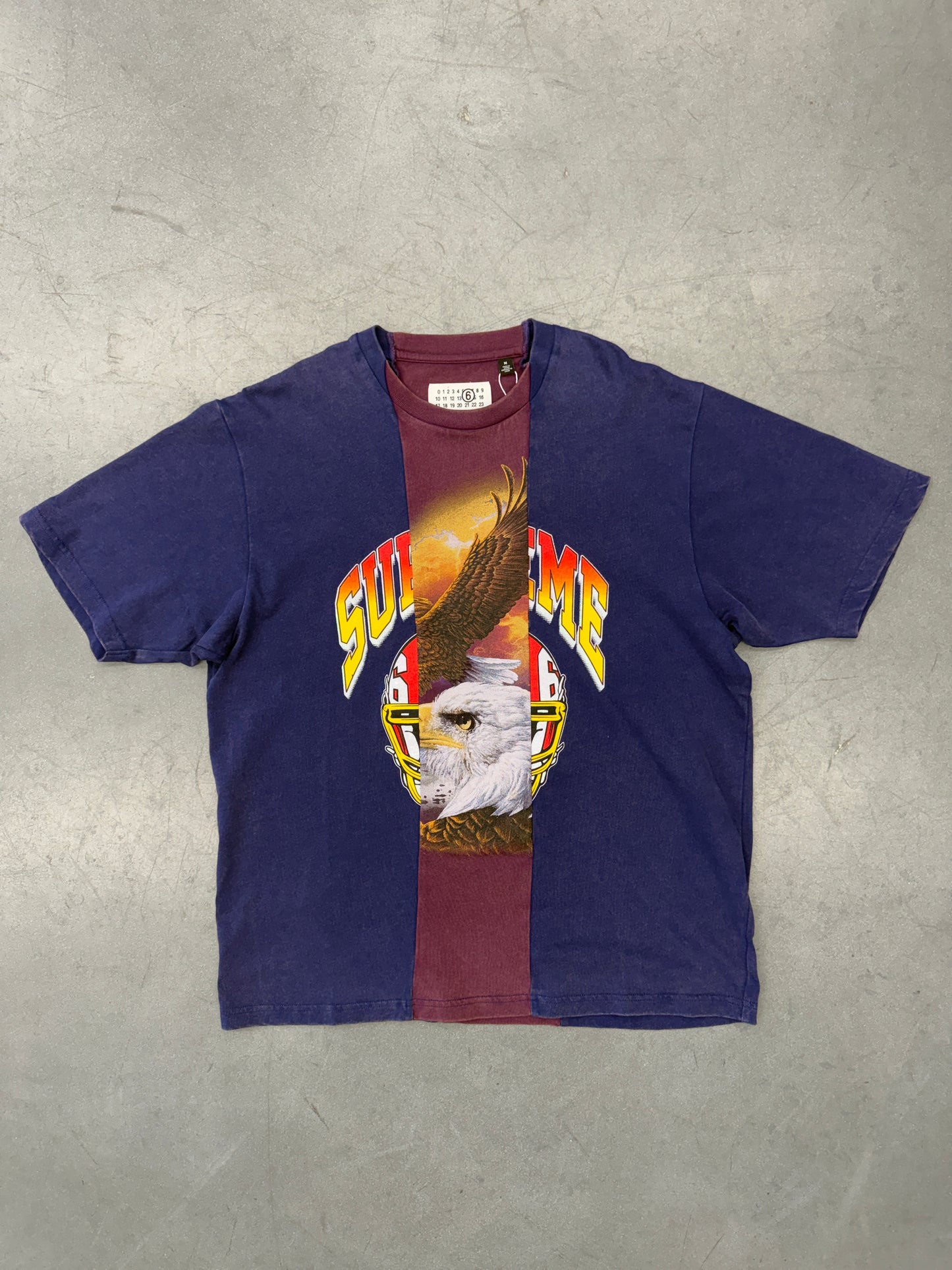 SS26 SUPREME MM6 SPLIT S/S TOP - NAVY