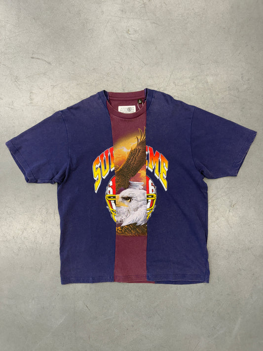 SS26 SUPREME MM6 SPLIT S/S TOP - NAVY
