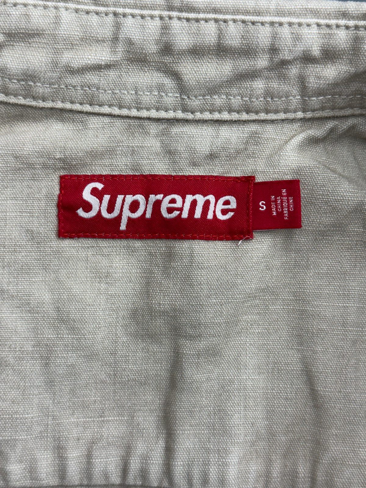 SS26 SUPREME WORN SNAP PAINTER SHIRT - NATURAL