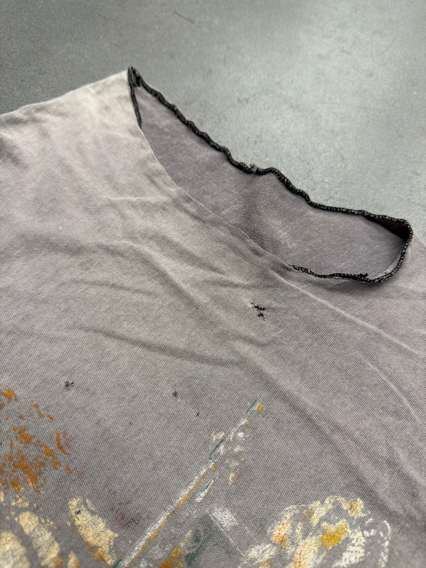 1982 TED NUGENT FADED AND DISTRESSED CUTOFF TEE (HANES TAG)