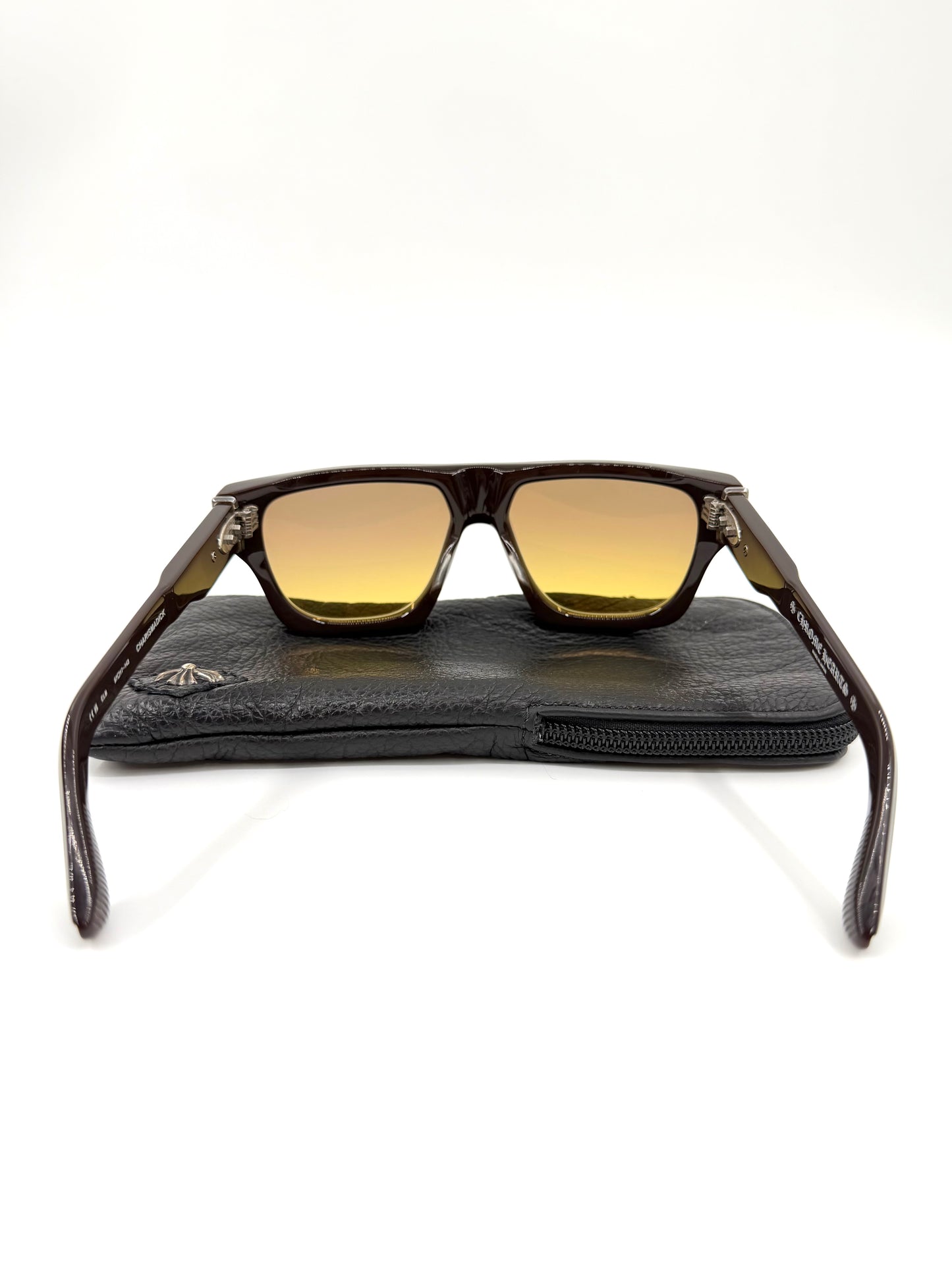 CHROME HEARTS CHARISMADICK SUNGLASSES - BROWN/SILVER (W/ SILVER PLUS CASE)