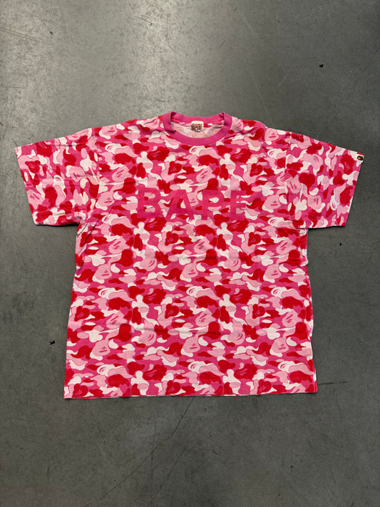 VINTAGE A BATHING APE BAPE ABC CAMO TEE - PINK (XL)