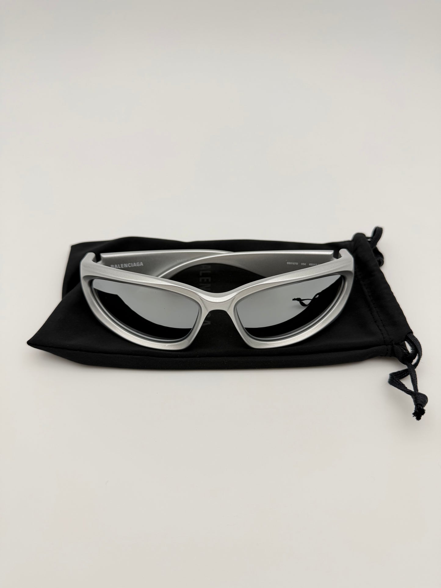 BALENCIAGA BB0157S SILVER SPORT SUNGLASSES (W/O CASE)