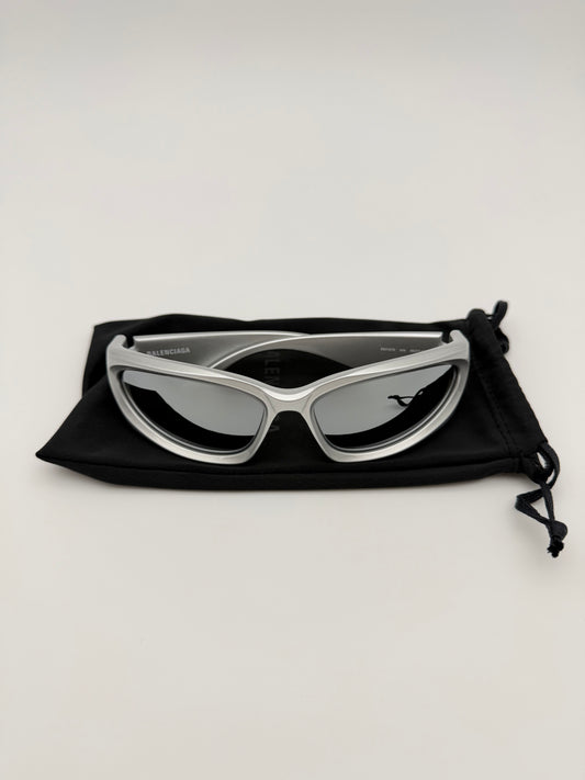 BALENCIAGA BB0157S SILVER SPORT SUNGLASSES (W/O CASE)