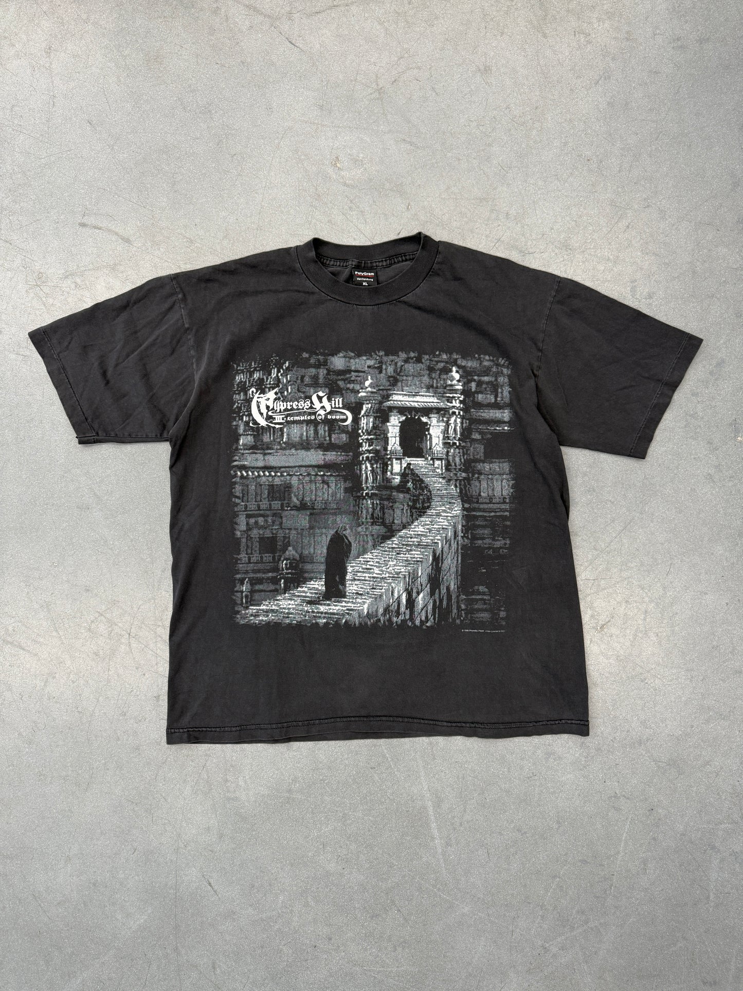 1995 CYPRESS HILL III TEMPLES OF BOOM STONED RAIDERS TEE (POLYGRAM TAG)