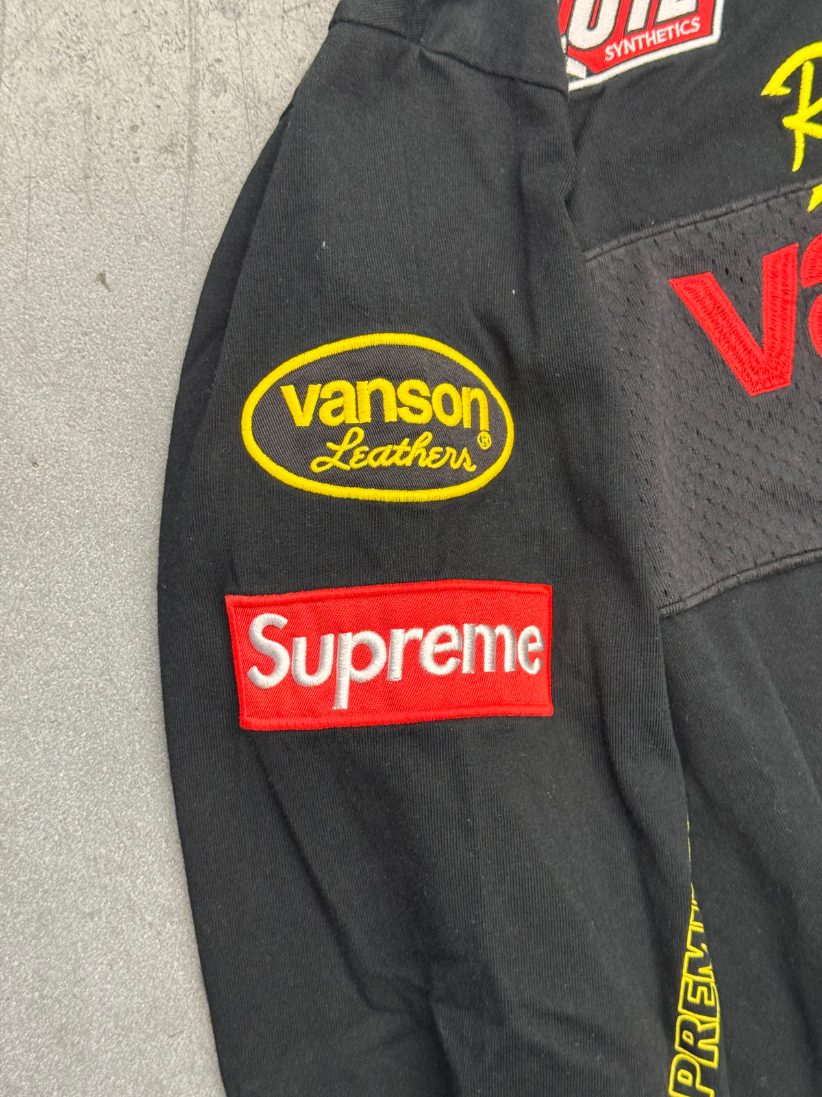 SS26 SUPREME VANSON LEATHERS LS TOP - BLACK
