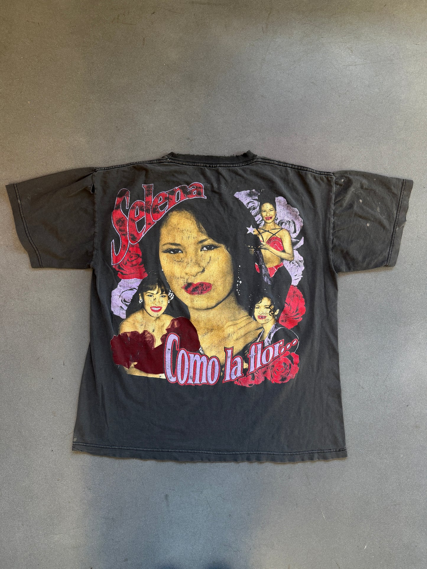 90S SELENA "COMO LA FLOR..." BOOTLEG RAP STYLE TEE (EVAN'S TAG)