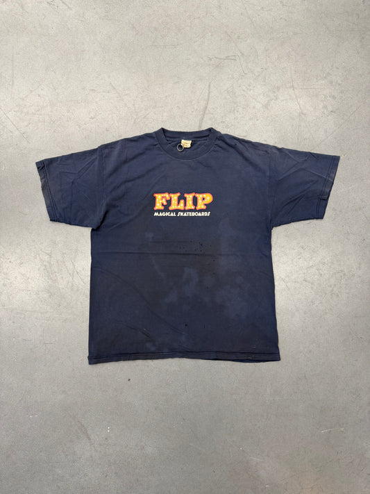 90S FLIP "MAGICAL SKATEBOARDS" DISTRESSED TEE (FLIP TAG)