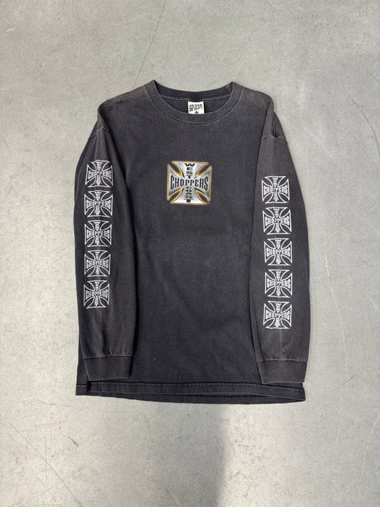 00S WEST COAST CHOPPERS REPEATED IRON CROSS LS TEE (JESSE WHO TAG) - L
