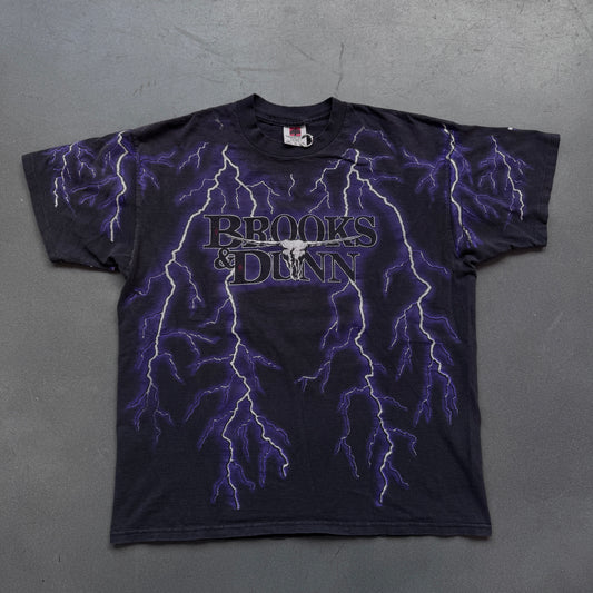 90'S BROOKS & DUNN ELECTRIC RODEO LIGHTNING AOP TEE (KINGSTREE TEXFI TAG)