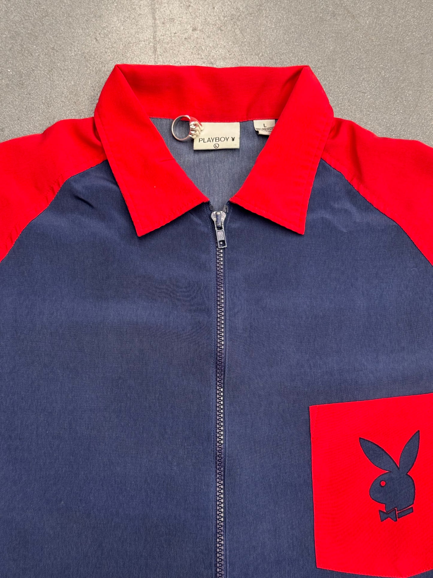90S PLAYBOY PANELS COLLARD ZIP UP SHIRT