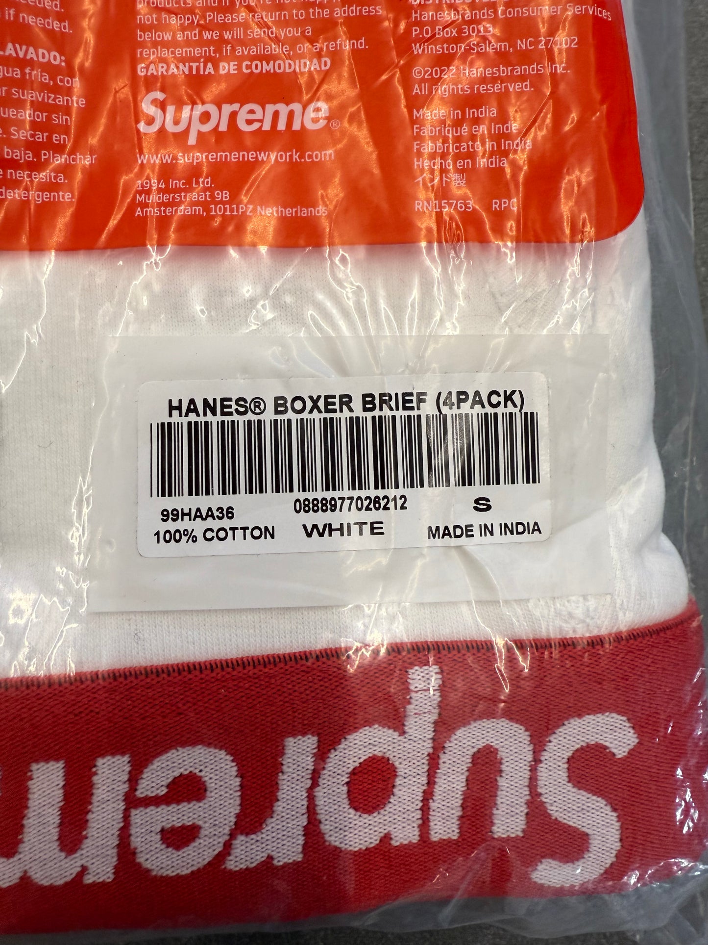 SUPREME HANES BOXER BRIEFS WHITE 4 PACK (S)