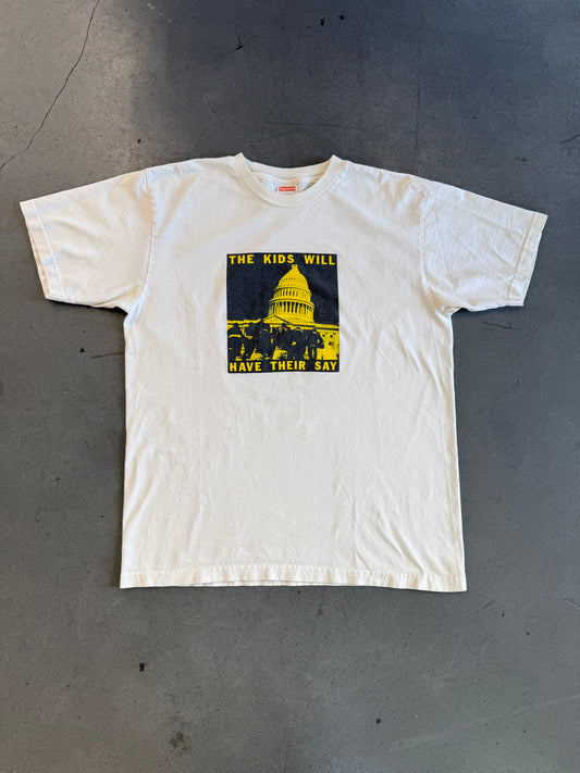 SS08 SUPREME "THE KIDS WILL HAVE THEIR SAY" TEE - (L) (WHITE)