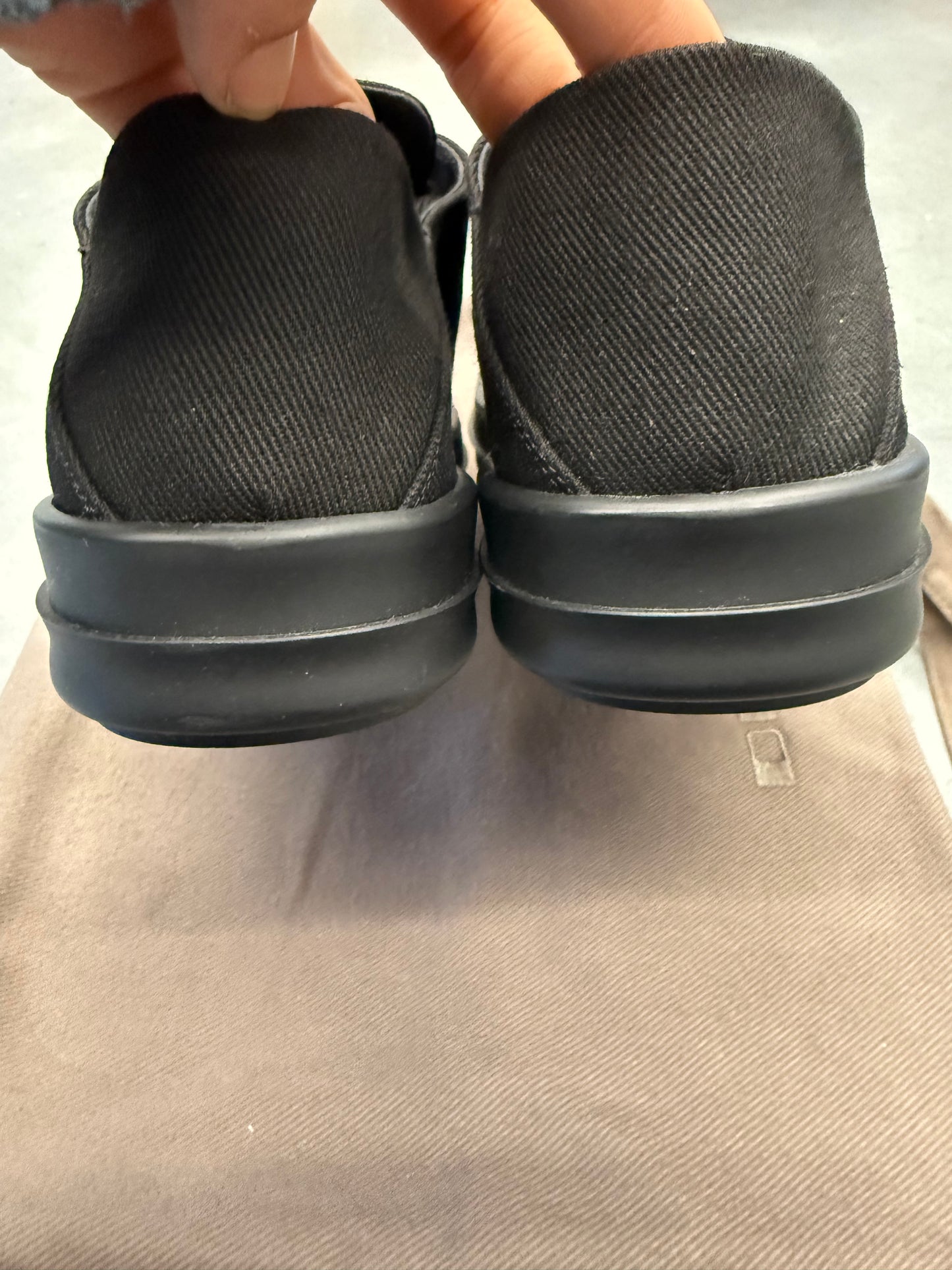 RICK OWENS DRKSHDW CANVAS SLIP ON SNEAKERS (WOMENS)