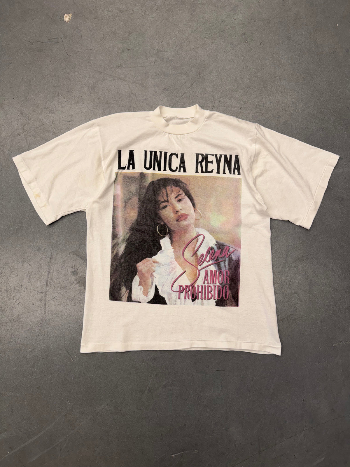 90S SELENA "AMOR PROHIBIDO" LA UNICA REYNA BOOTLEG TEE (PULLED TAG)