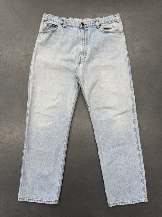 1987 LEVI'S 549 TWO HORSE BRAND LIGHT WASH DENIM JEANS (38X30)