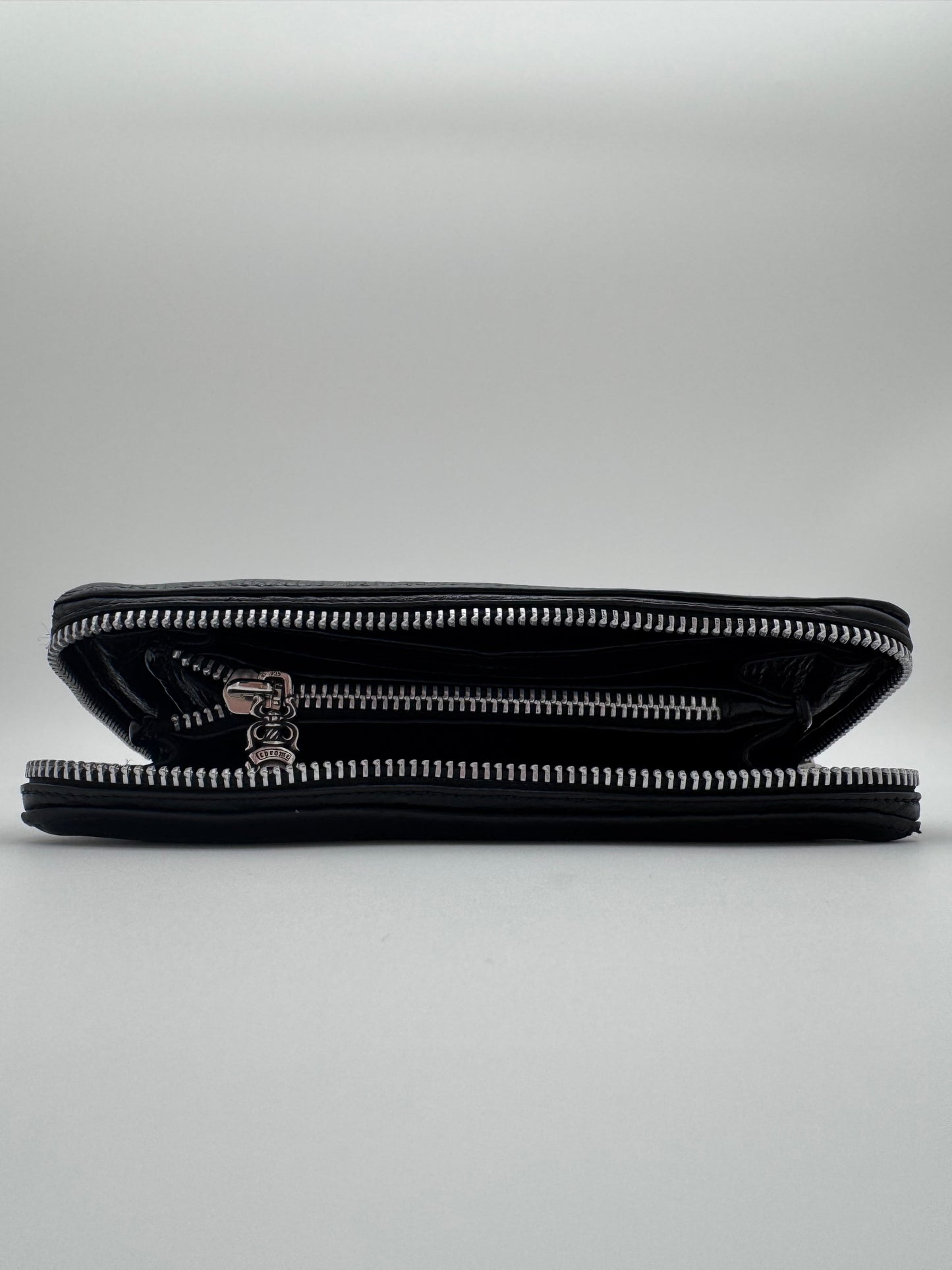 CHROME HEARTS FLEUR PATCH LEATHER LONG WALLET