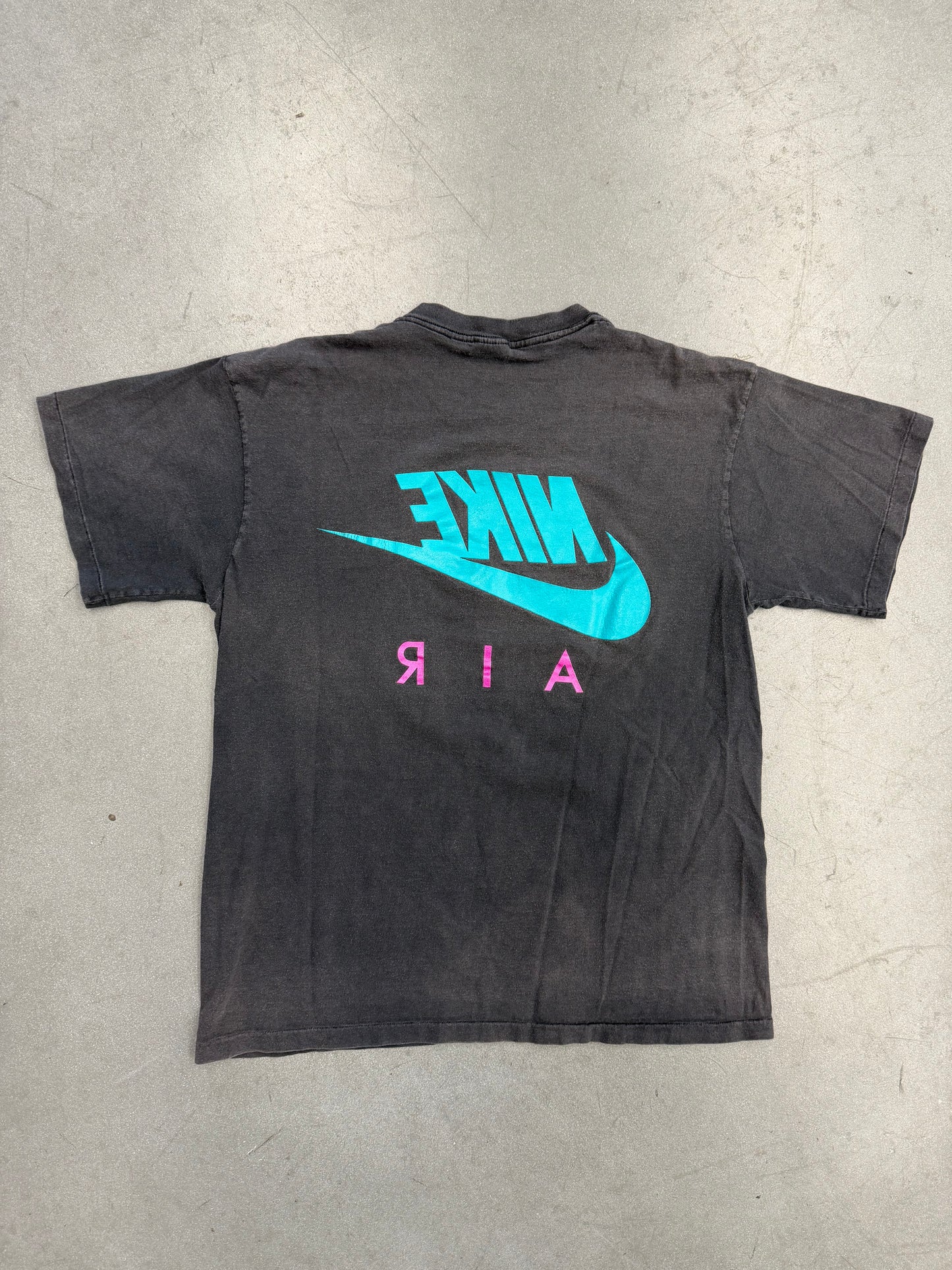 90S NIKE AIR MAGENTA/TEAL LOGO TEE (GREY/RED/WHITE TAG)