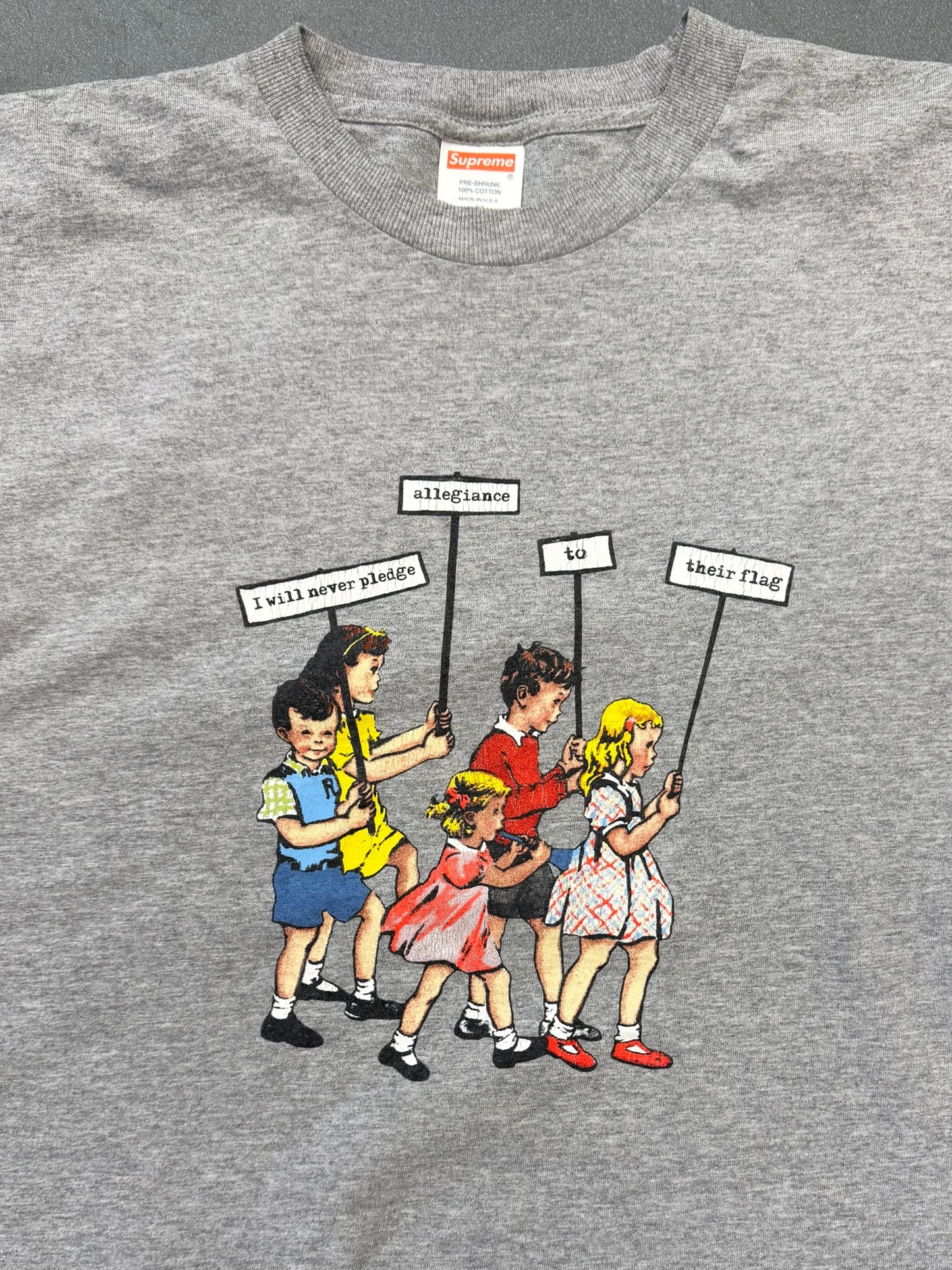 SS08 SUPREME NEVER PLEDGE ALLEGIANCE TEE - GREY