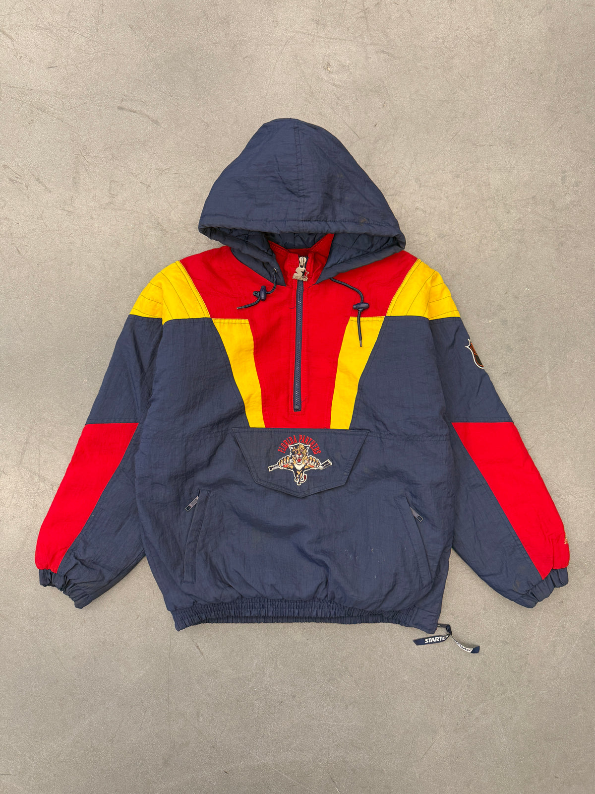 90S NHL FLORIDA PANTHERS STARTER HALF-ZIP PUFFER JACKET (GOLD EMBLEM)
