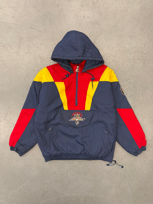 90S NHL FLORIDA PANTHERS STARTER HALF-ZIP PUFFER JACKET (GOLD EMBLEM)