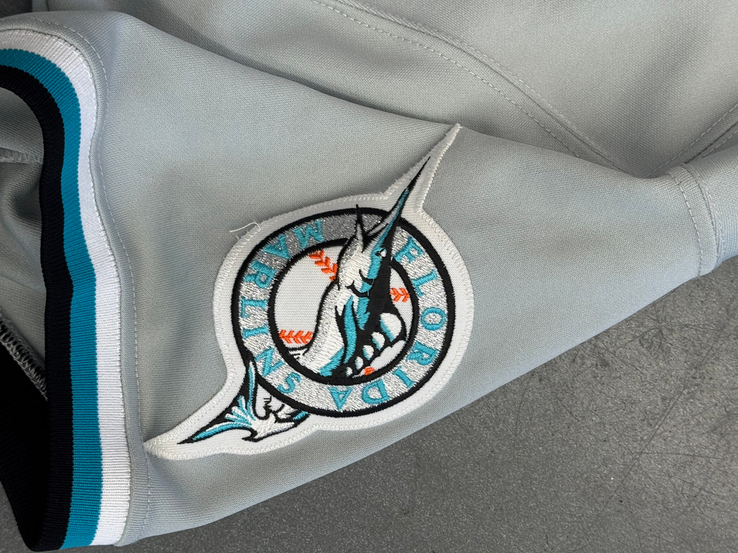 1999-2000 FLORIDA MARLINS DANNY BAUTISTA RUSSELL ATHLETIC DIAMOND COLLECTION BASEBALL JERSEY (46)