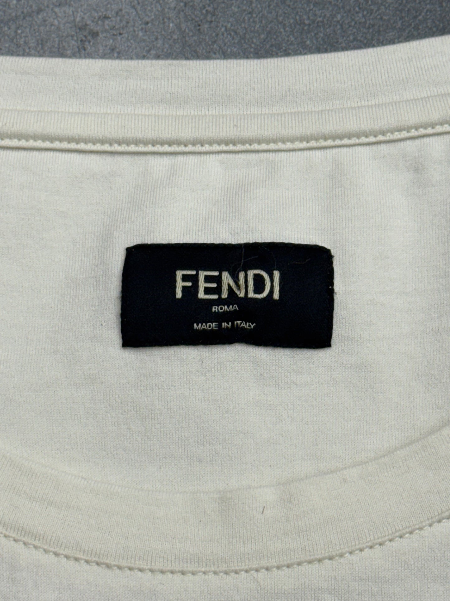 FENDI FF PADDED SUEDE LOGO TEE