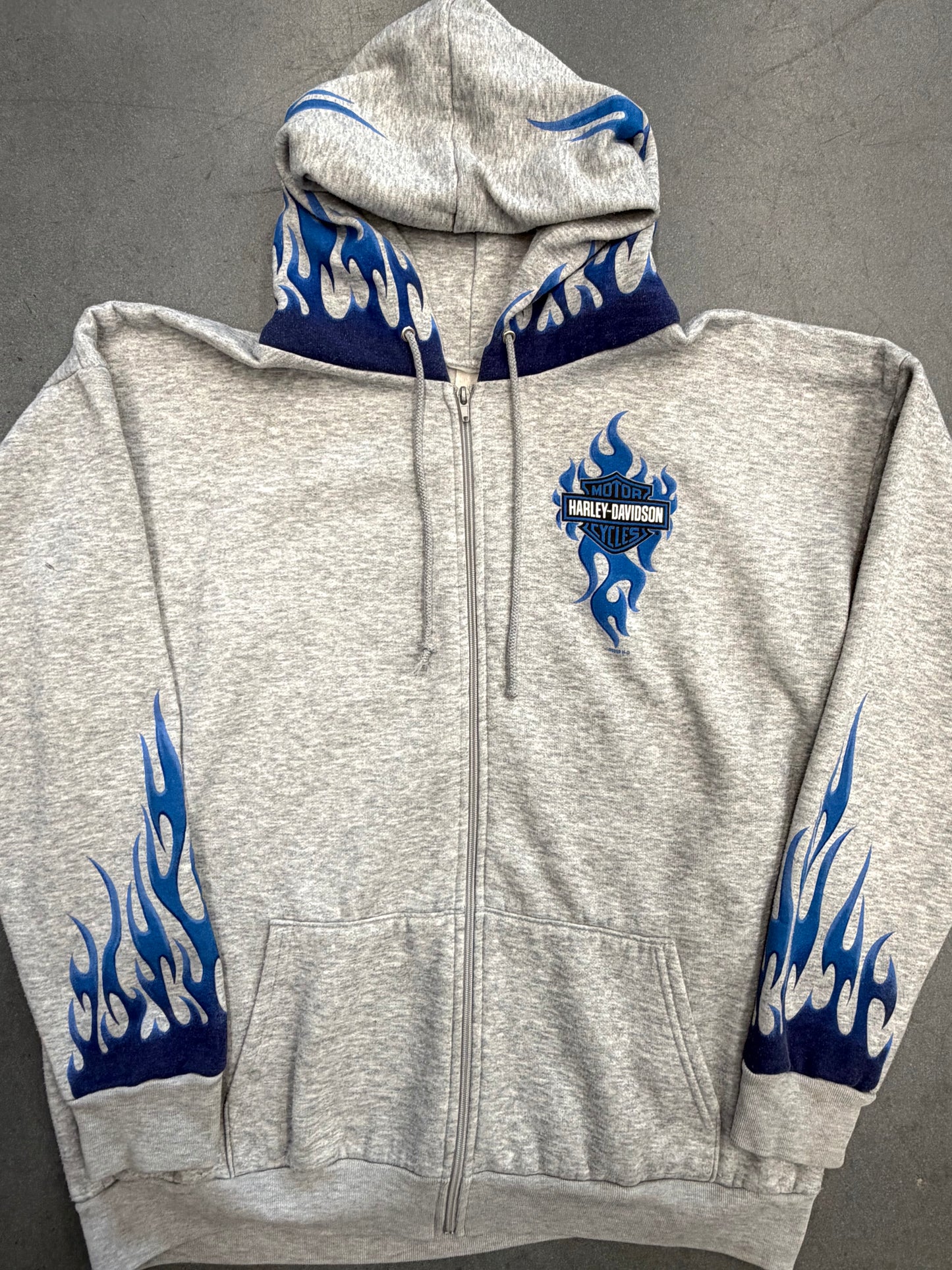 2005 HARLEY-DAVIDSON ATLANTA, GA BLUE FLAME FULL-ZIP HOODIE