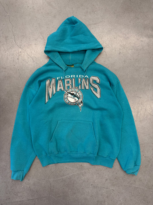 90'S FLORIDA MARLINS CUT NECK PULL-OVER HOODIE (HOME TEAM ADVANTAGE TAG)