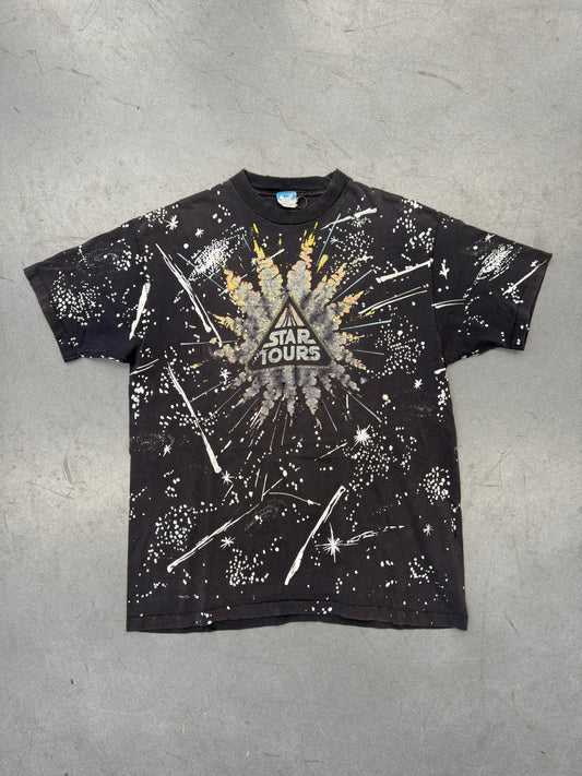 90S DISNEY STAR TOURS ALL OVER PRINT TEE (DISNEY TAG)