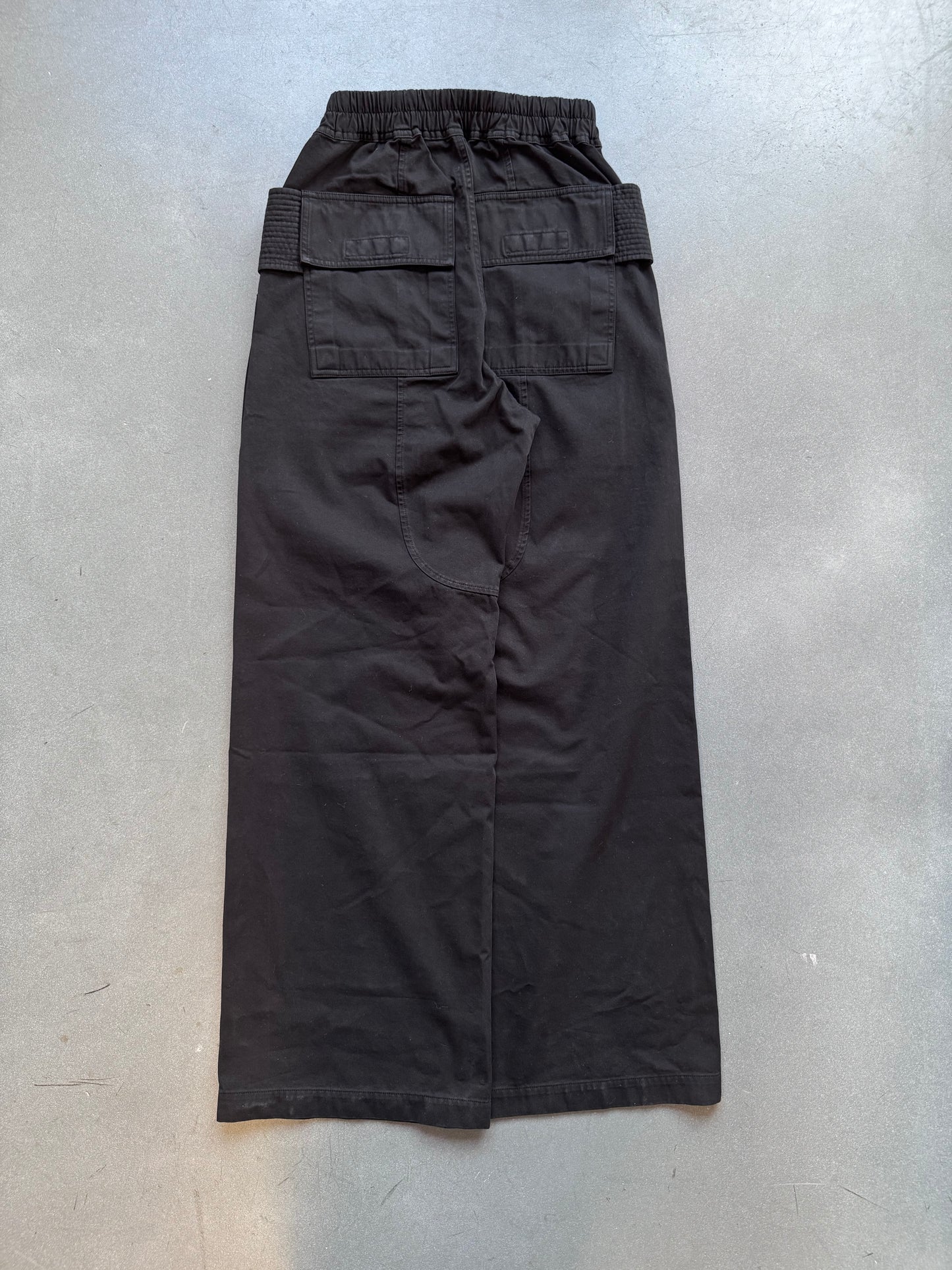 RICK OWENS DRKSHDW CREATCH WIDE CARGO DRAWSTRING PANTS - BLACK (XS) (NEW WITH TOTE)