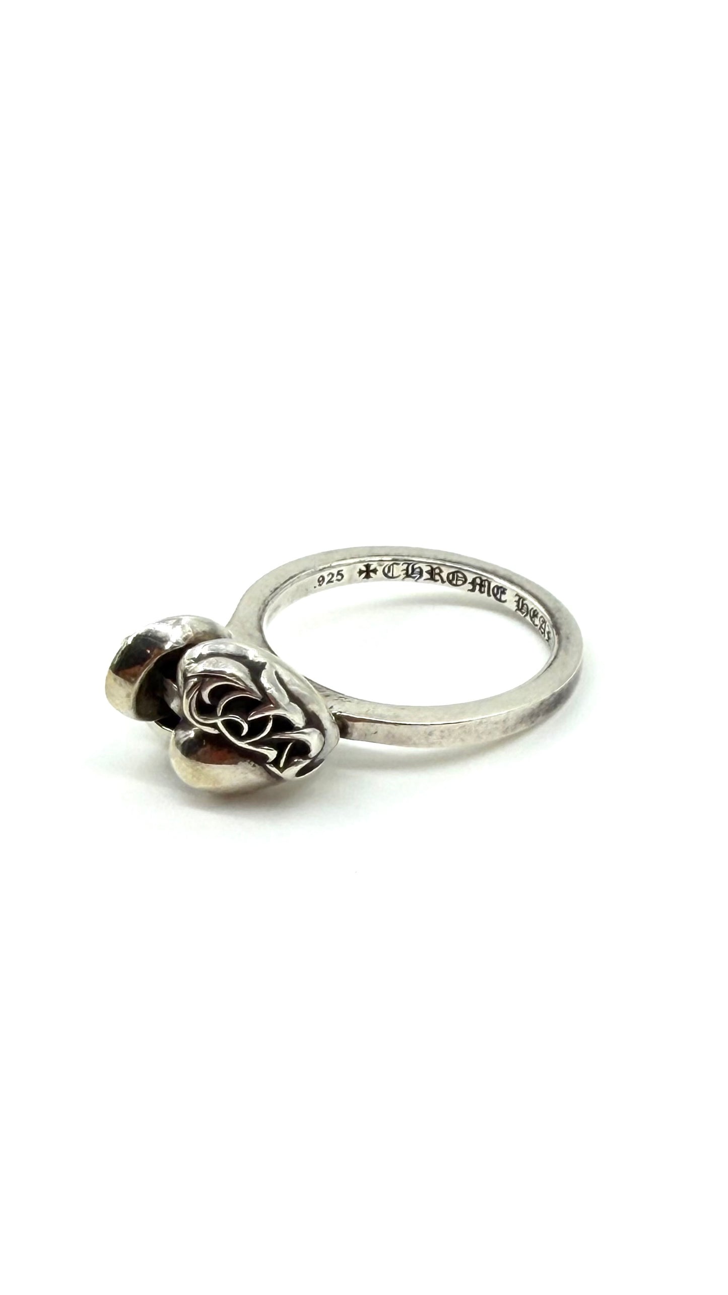 CHROME HEARTS KNOT HEART SILVER RING