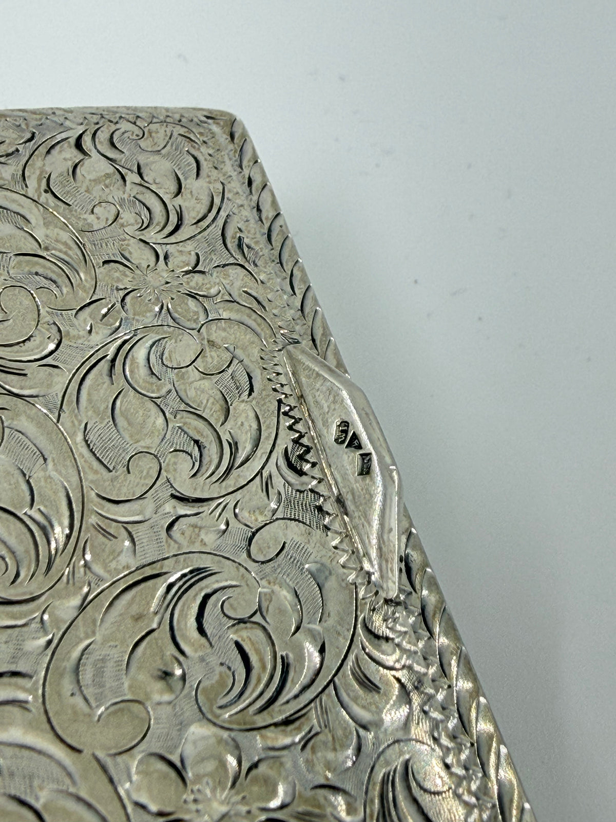 ANTIQUE FRENCH SOLID 835 SILVER HAND-ENGRAVED CIGARETTE CARD CASE, L. LAPAR PARIS, C. 1890