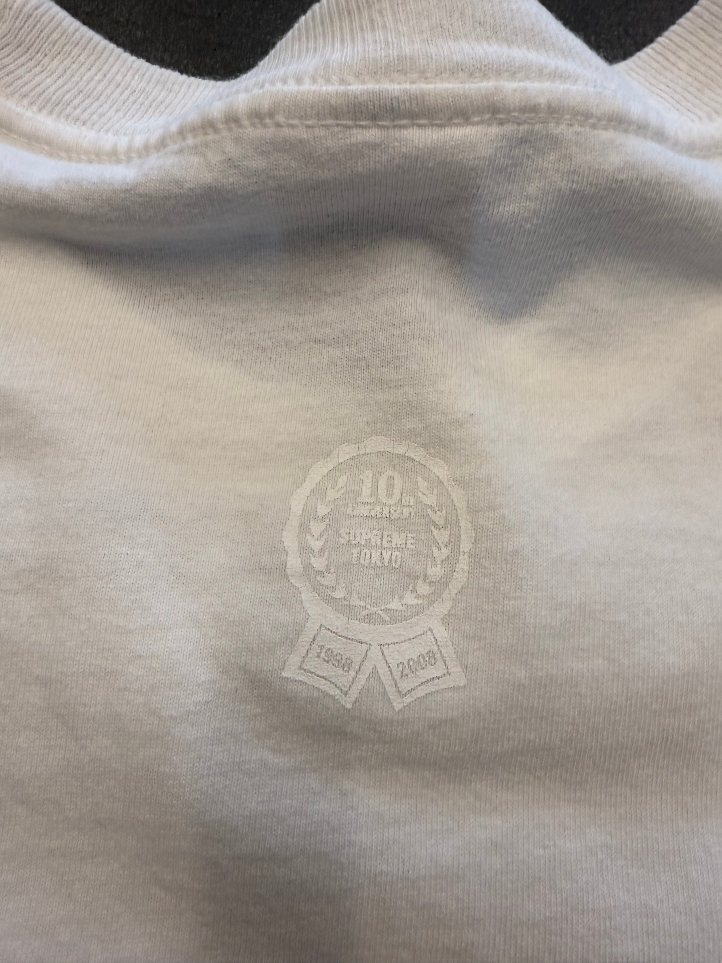 2008 SUPREME ORIGINAL FAKE KAWS KATE MOSS 10TH ANNIVERSARY TEE