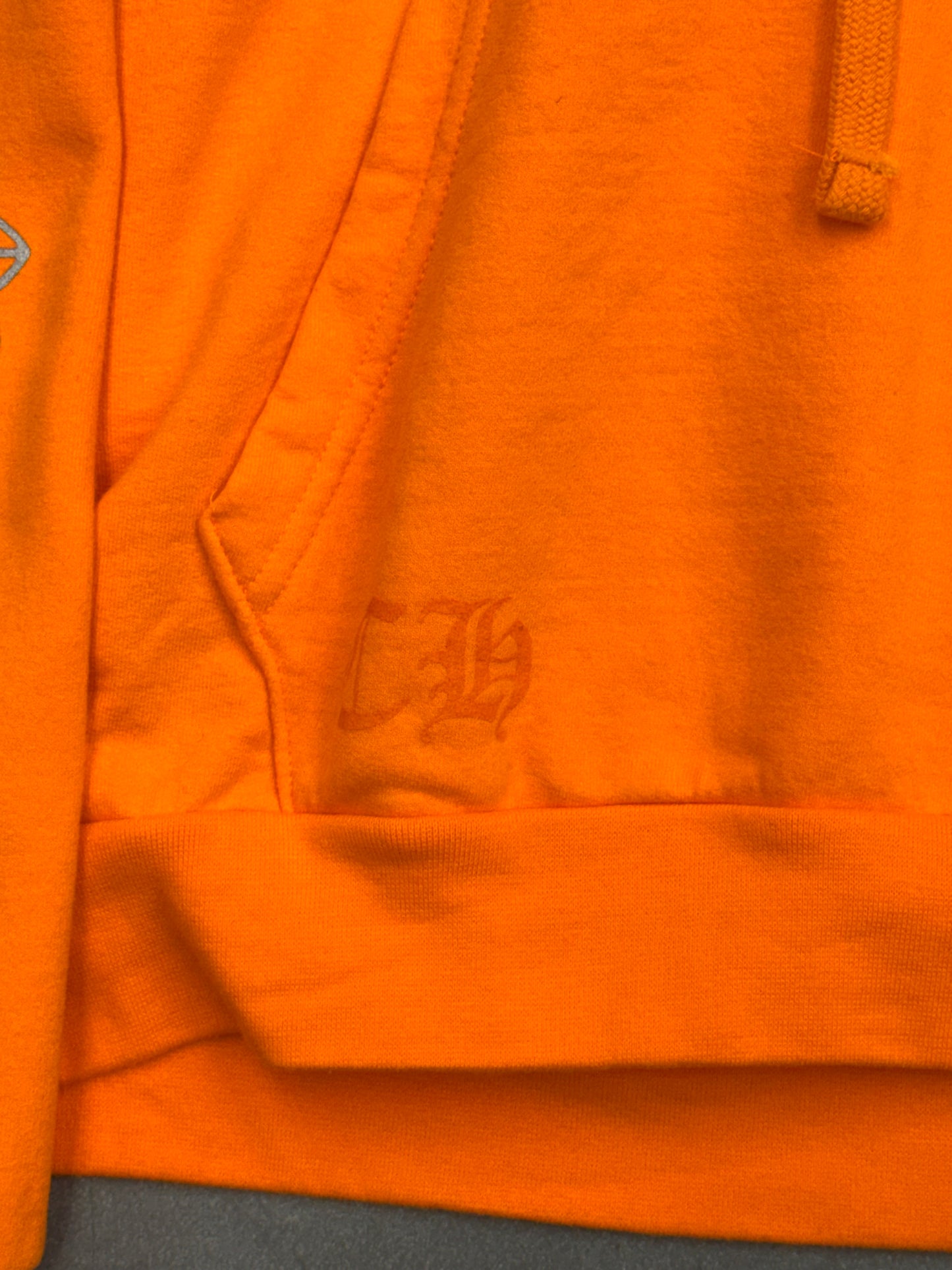 CHROME HEARTS MIAMI EXCLUSIVE FLORAL PULLOVER HOODIE - ORANGE/SILVER