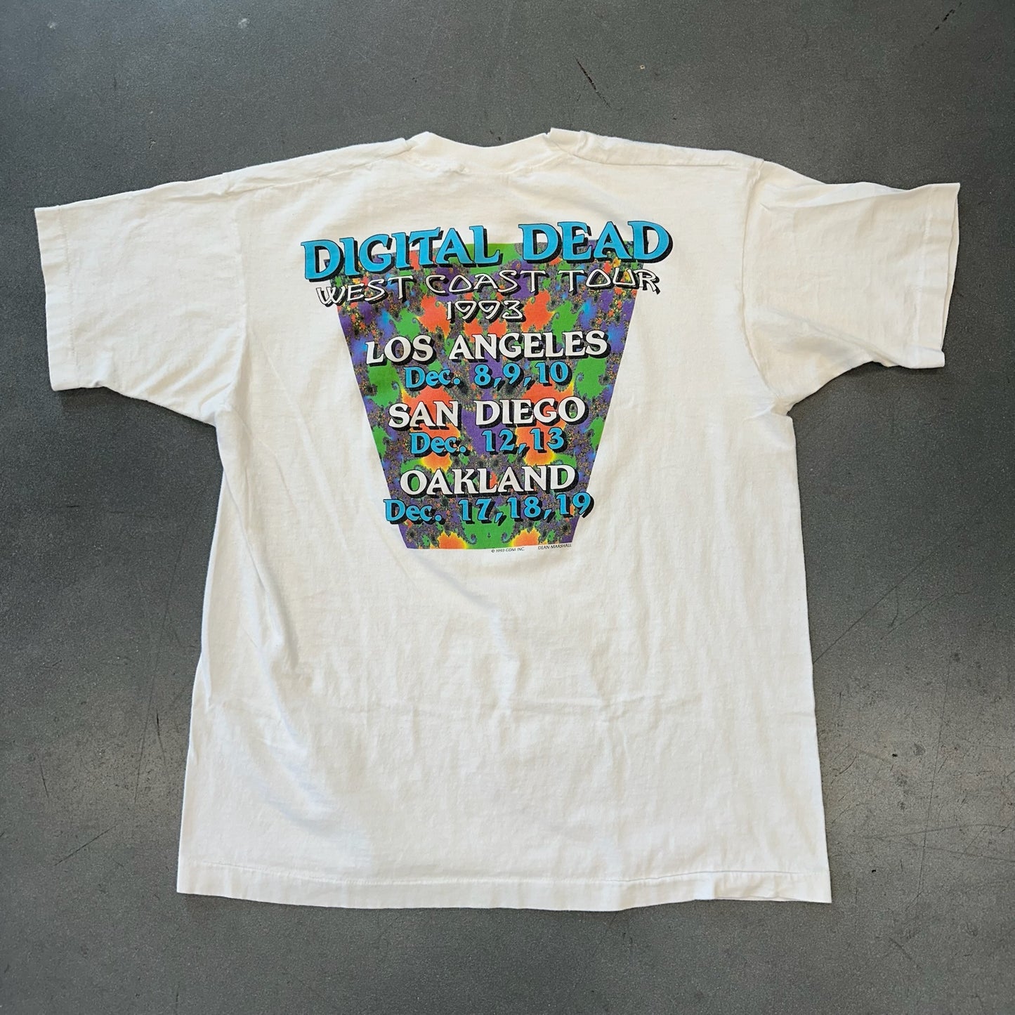 1993 GRATEFUL DEAD STEAL YOUR FRACTAL DIGITAL DEAD LIQUID BLUE TEE (LIQUID BLUE TAG)