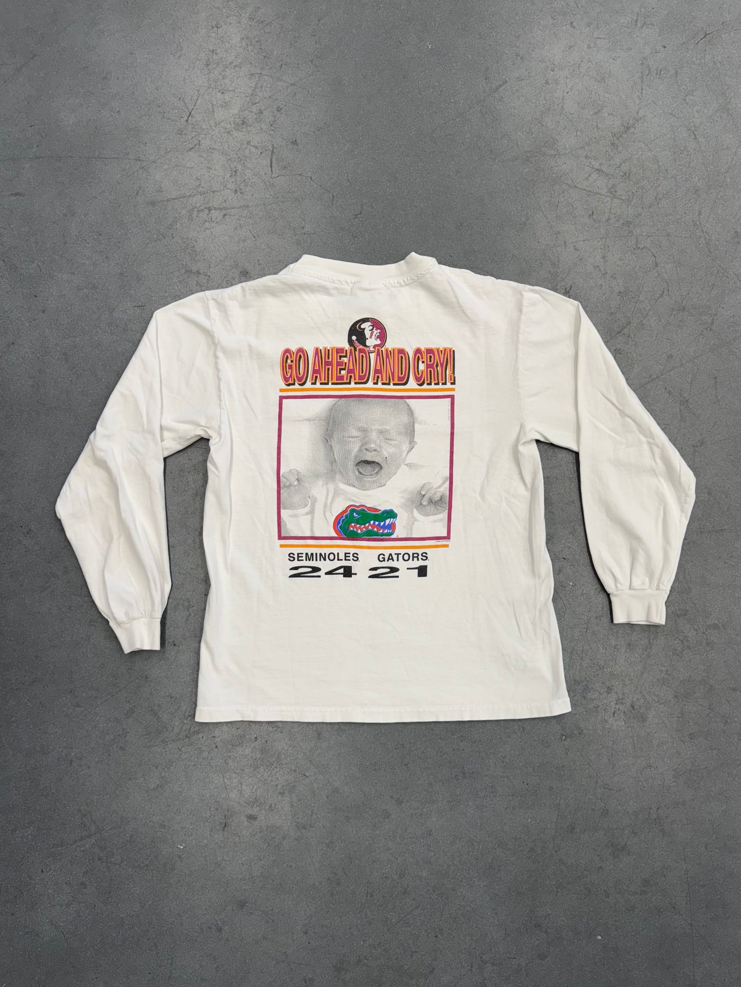 1996 OH BABY! FLORIDA STATE VS UNIVERSITY OF FLORIDA MULLET LS TEE (HANES TAG)