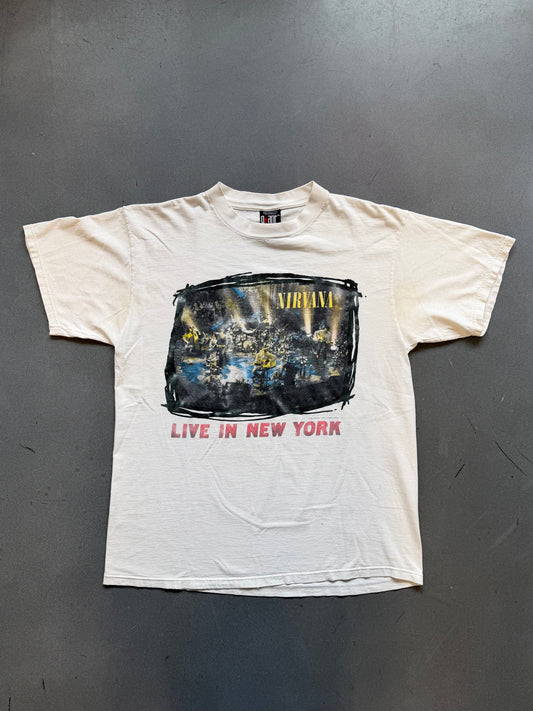 1995 NIRVANA MTV LIVE IN NEW YORK TEE (GIANT TAG)