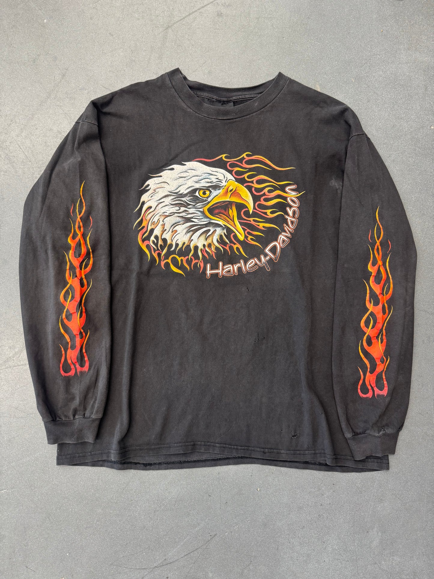 1998 HARLEY-DAVIDSON EAGLE FLAME MCKINNEY LAWTON, OK LONGSLEEVE TEE (HARLEY-DAVIDSON TAG)