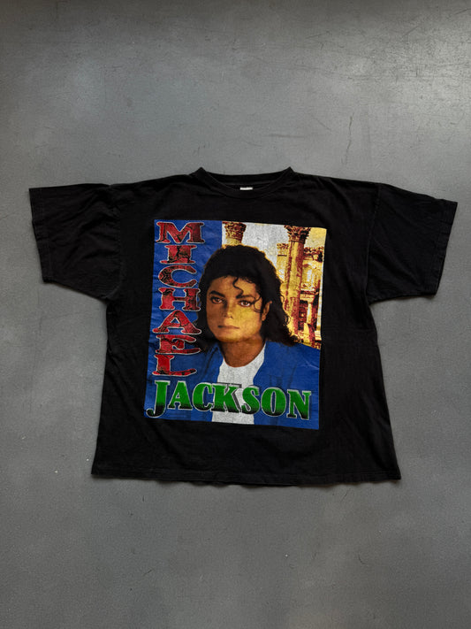 90'S VINTAGE MICHAEL JACKSON KING OF POP BOOTLEG RAP STYLE TEE (FADED TAG)