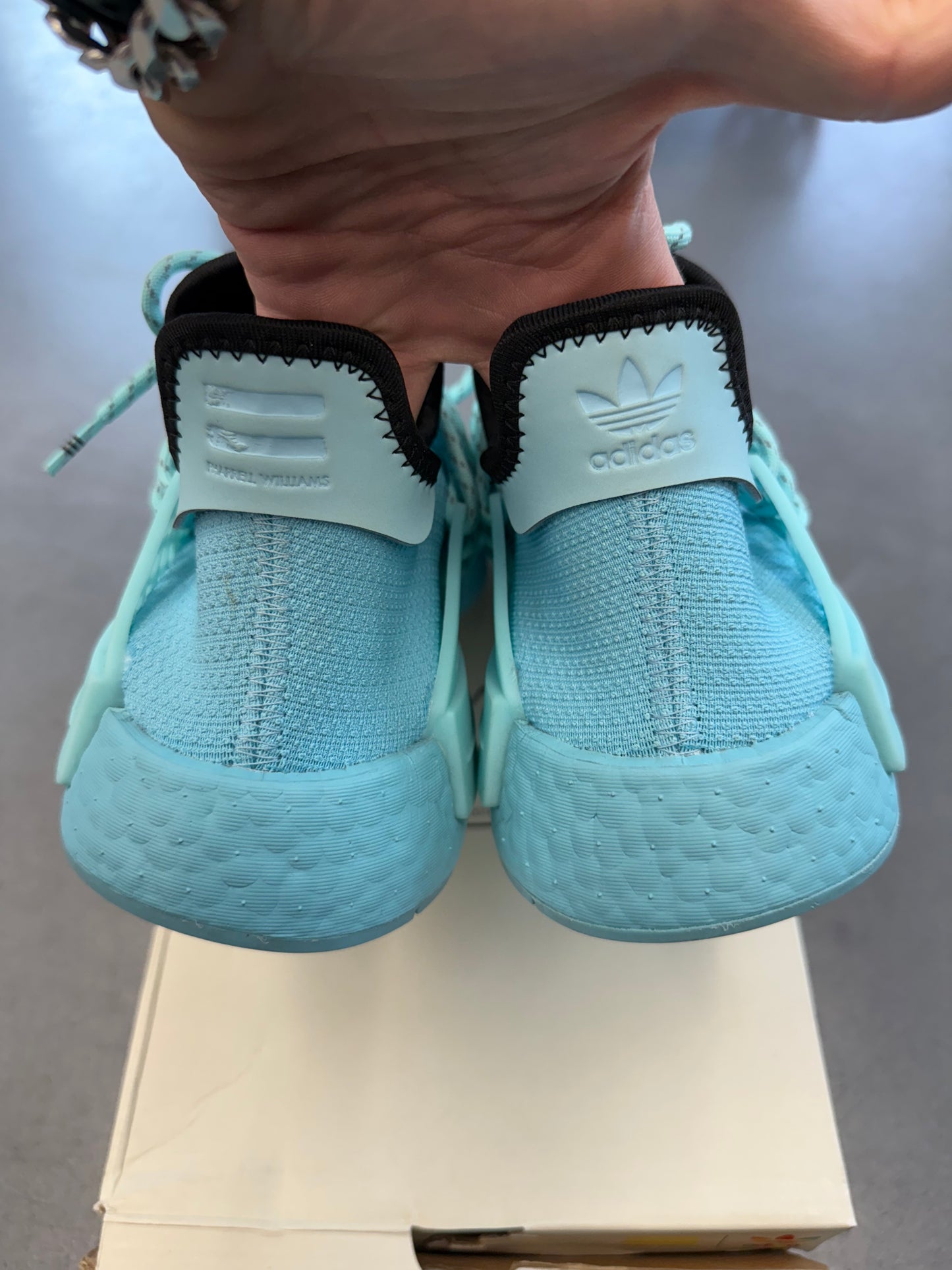2021 SIZE 8.5 ADIDAS NMD HU PHARRELL WILLIAMS CLEAR AQUA (WITH BOX)