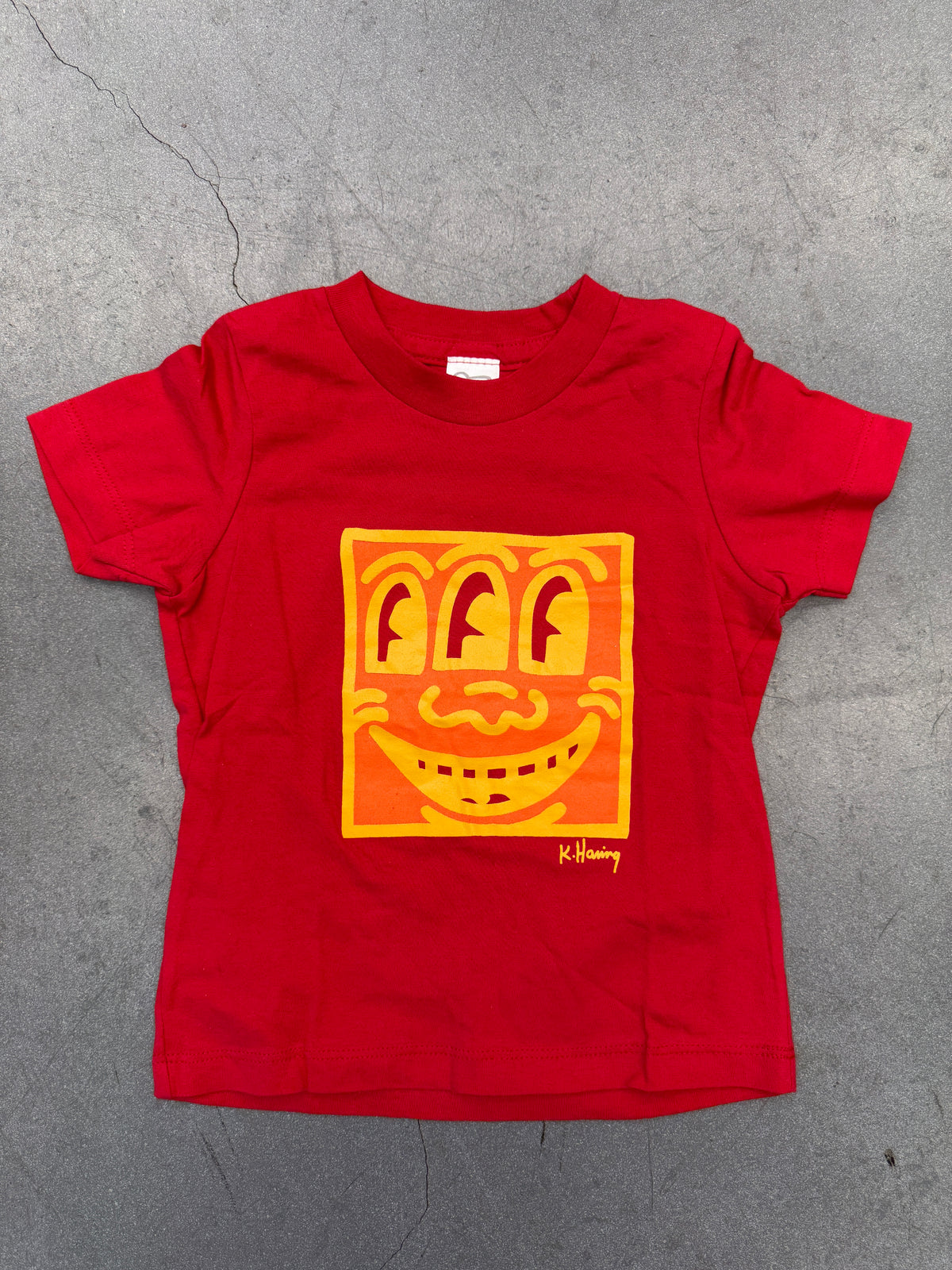 Y2K VINTAGE KEITH HARING THREE EYED FACE KIDS TEE (HARING BABY TAG)