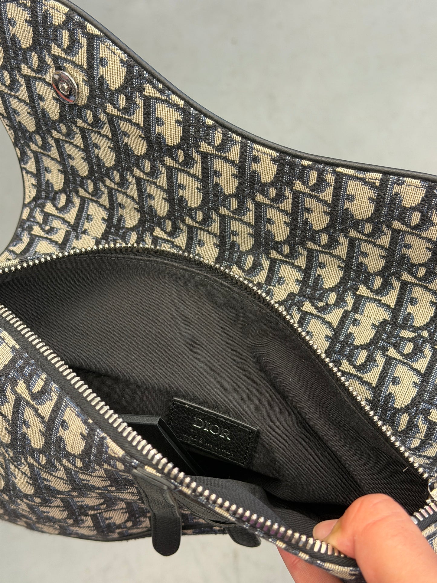 CHRISTIAN DIOR SADDLE BAG OBLIQUE PATTERN BLACK