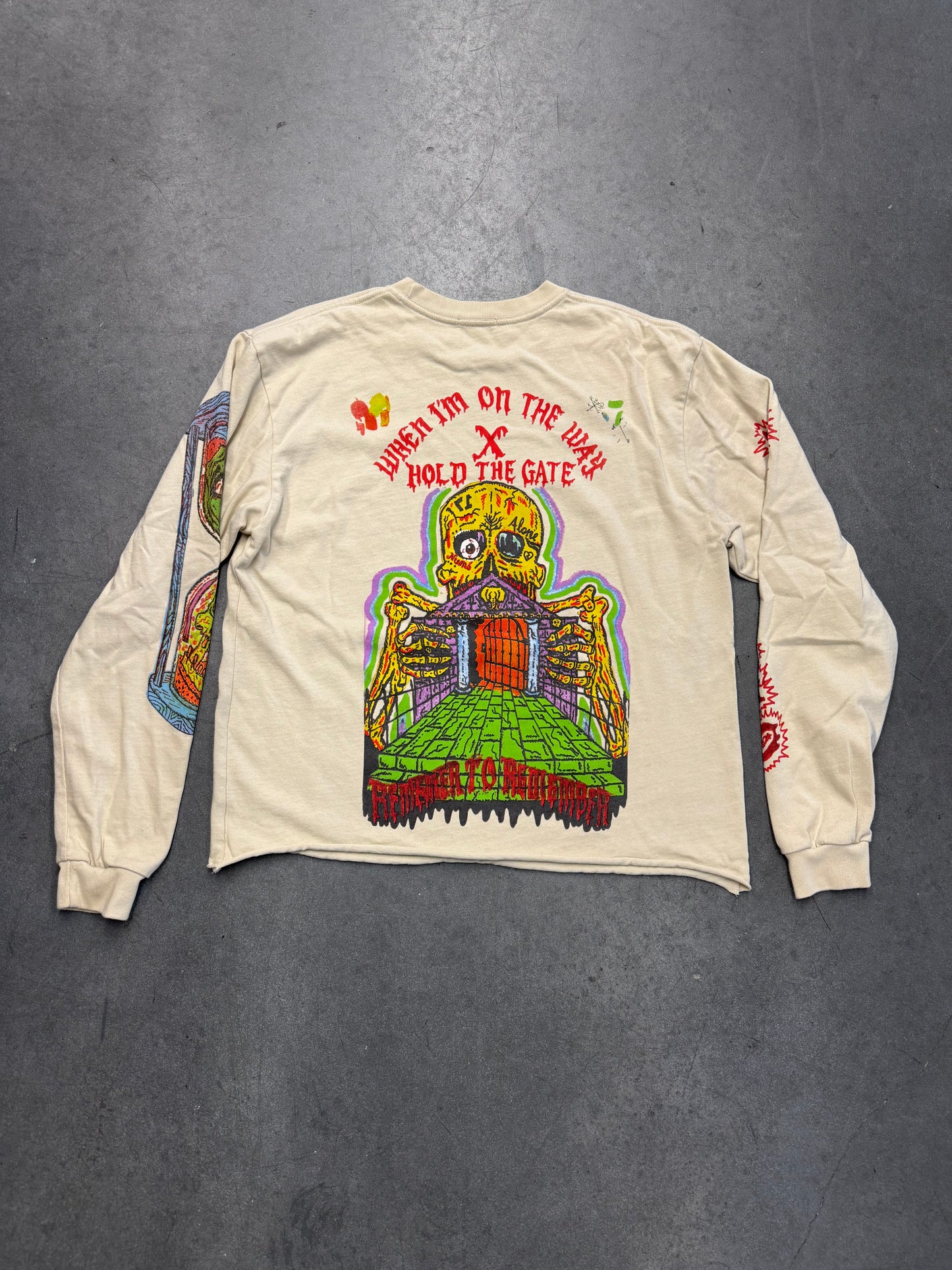 YEEZY SEASON 6 CROPPED XXXTENTACION SWALLOW THE HATE LONG SLEEVE TEE - BONE (M)