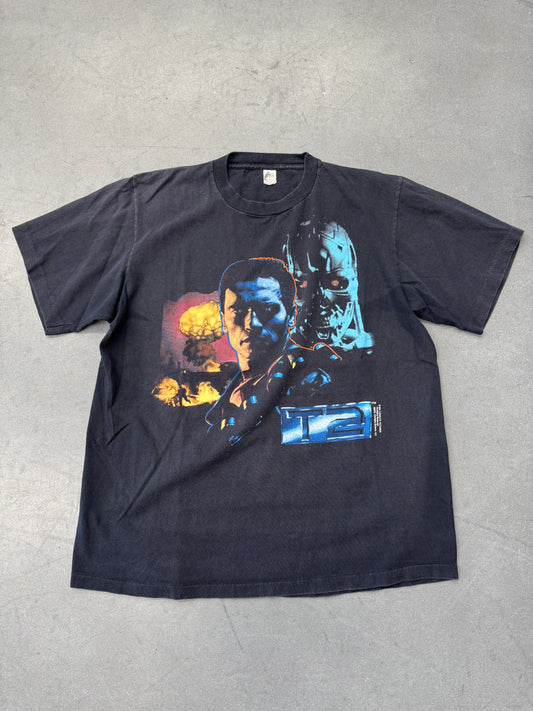 1991 TERMINATOR 2 "T2" EXPLOSION TEE (100% COTTON TAG)