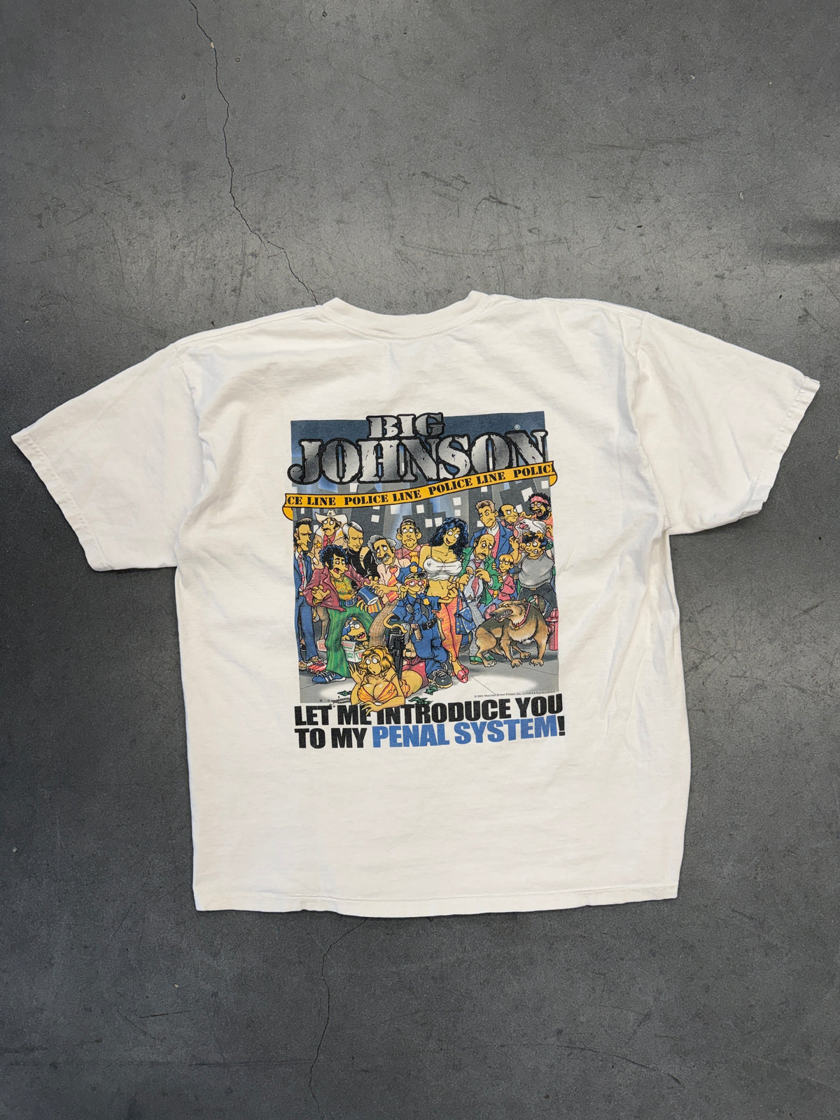 2001 BIG JOHNSON 'LET ME INTRODUCE YOU TO MY PENAL SYSTEM!' TEE (GILDAN TAG)