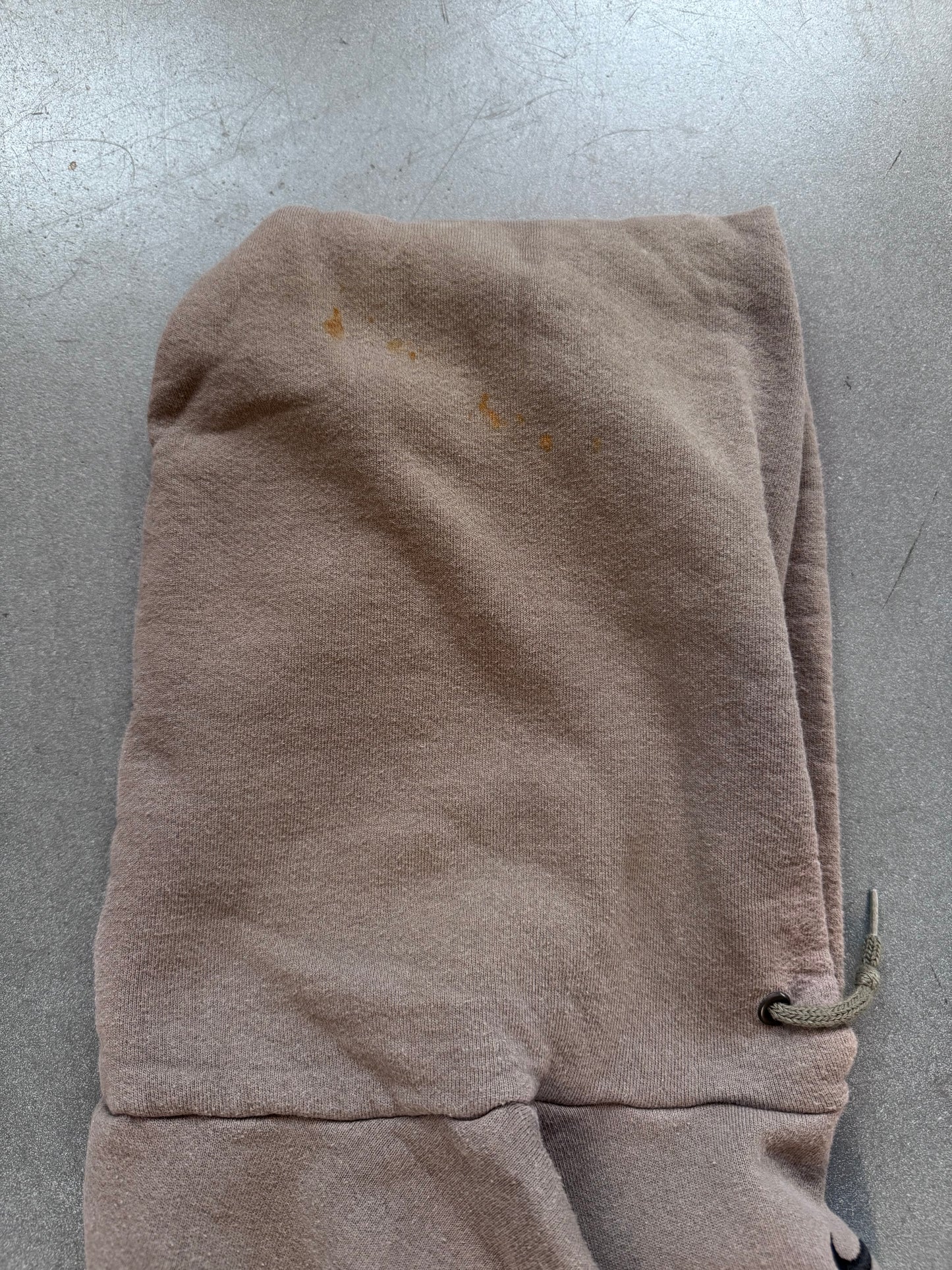 90'S NIKE CENTER SWOOSH HOODIE - TAUPE BROWN (XL) (WHITE/RED NIKE TAG)