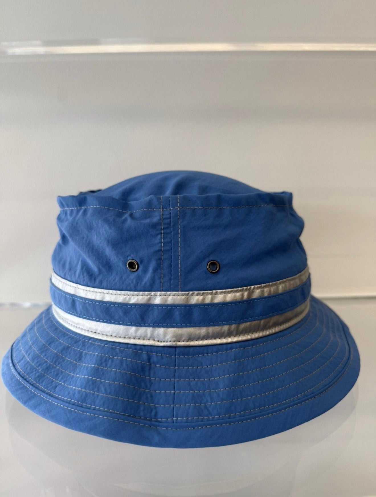 SS19 SUPREME CONTRAST STITCH REFLECTIVE CRUSHER HAT BLUE
