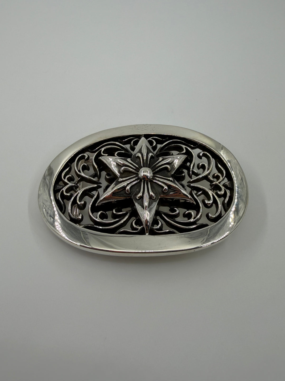 CHROME HEARTS 1.5" LARGE SILVER STAR BUCKLE
