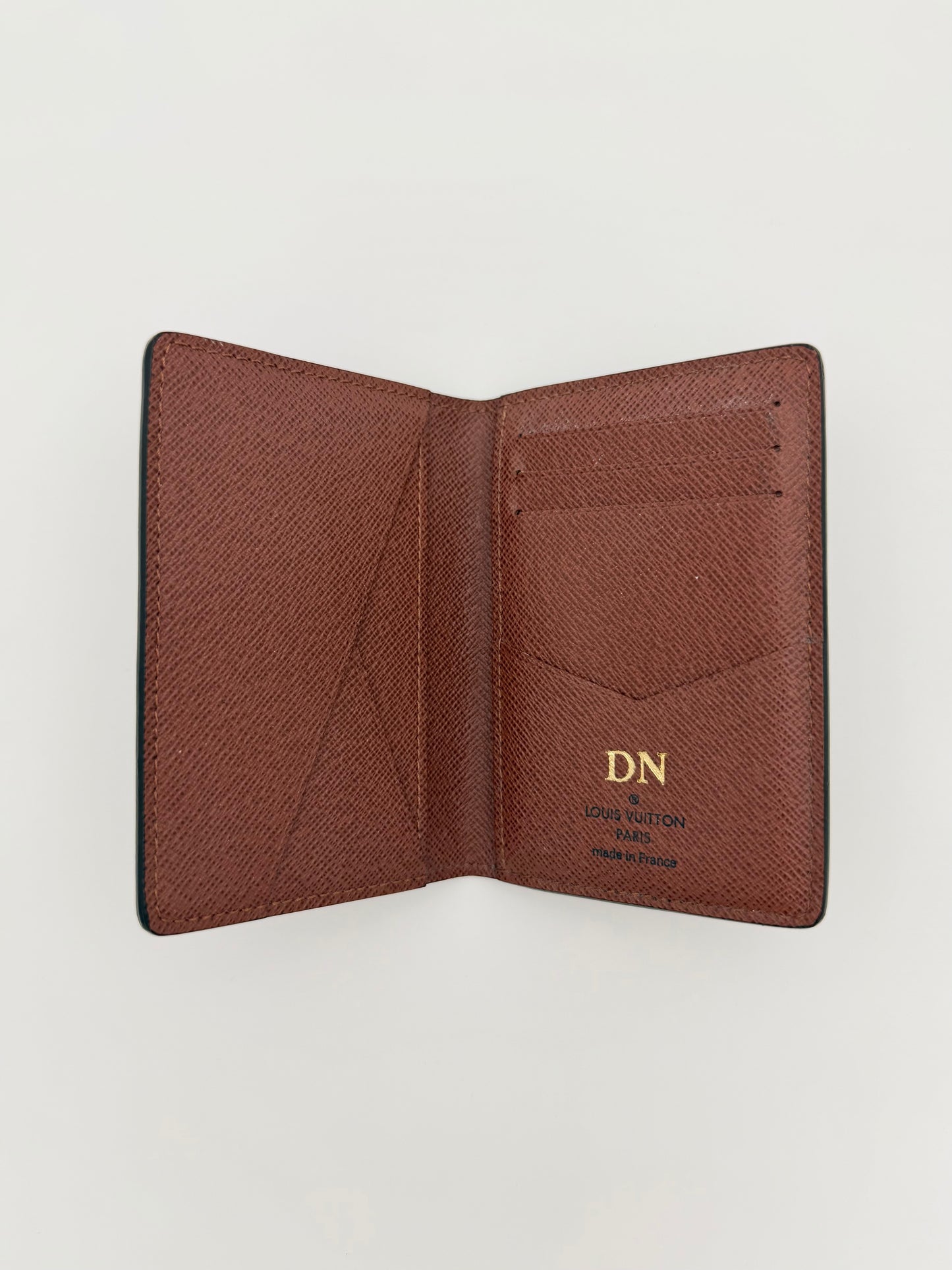 LOUIS VUITTON MONOGRAM POCKET ORGANIZER (WITH BOX) (EMBOSSED INITIALS 'DN')